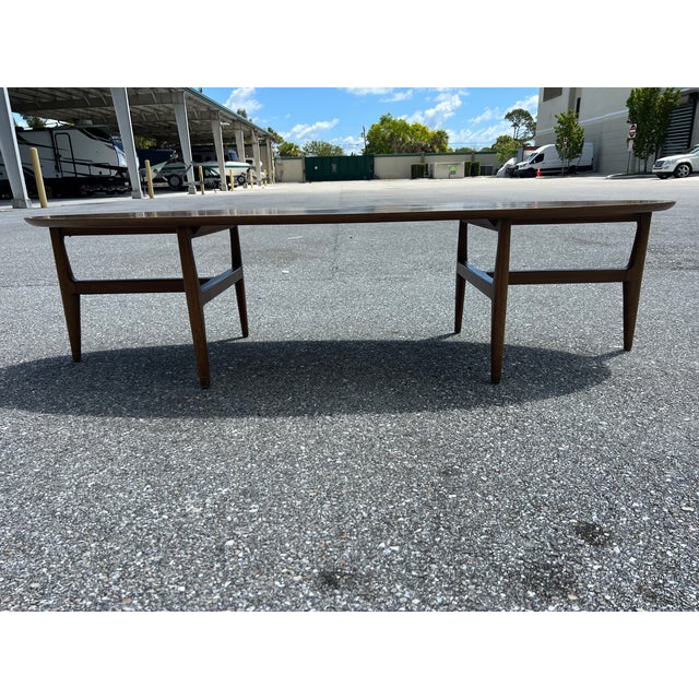 Mid-Century Danish Modern Moreddi Walnut Surfboard Coffee Table For Sale - Image 4 of 7