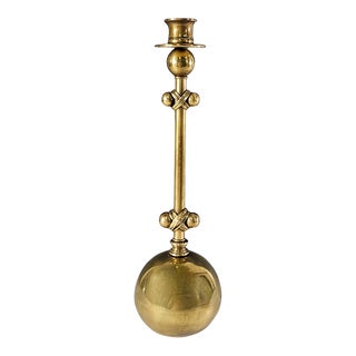 Chapman Brass Ball Candlestick Gold Candle Holder For Sale