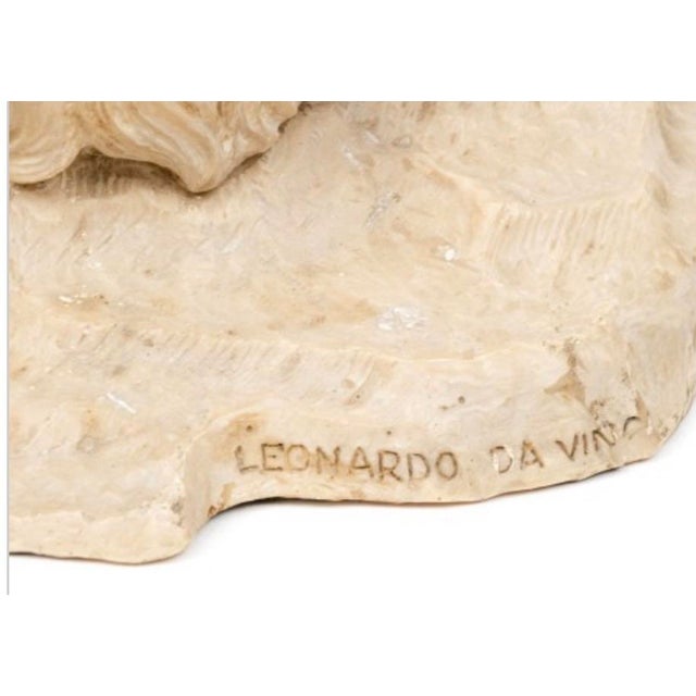 Frank Covino Leonardo Da Vinci Bust 1976 Large Cast Stone Sculpture For Sale In New York - Image 6 of 7