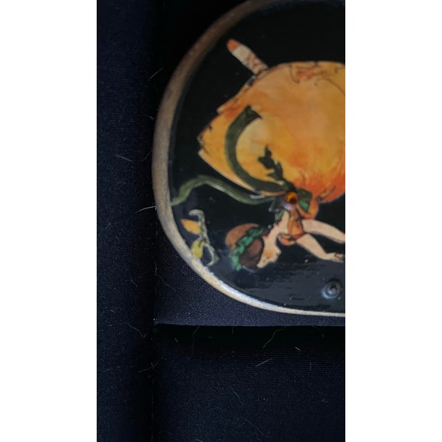 Style: Folk Art / Whimsical Period: 1970s–1980s (estimated) Materials: Wood, lacquer, paper decoupage, vintage watch...