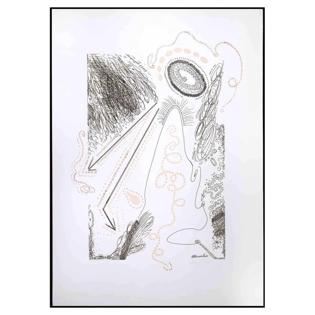 Plinio Mesciulam, Abstract Composition, Original Lithograph, 1973 For Sale