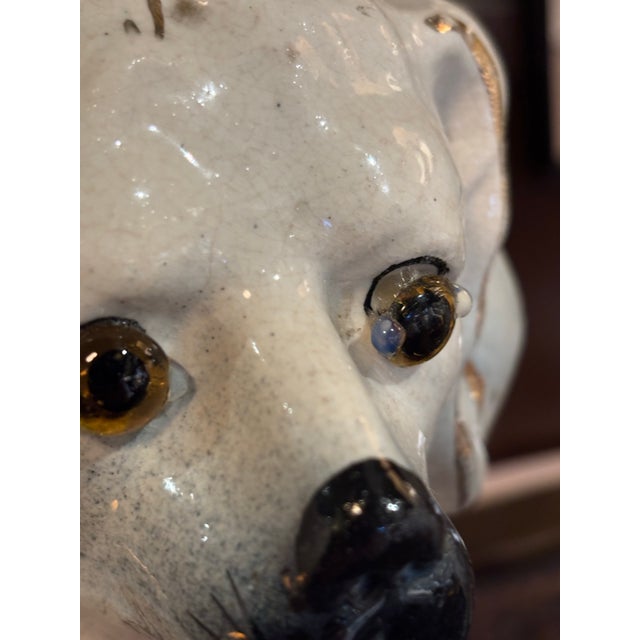 1920s Pair of Scottish Bo’ness Style Pottery “Wally Dogs” – Standing Spaniels [Gsj] For Sale - Image 4 of 9