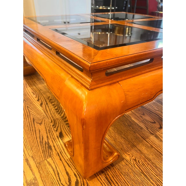 Late 20th Century Chinoiserie Chow Leg Ming Style Large Square Coffee & End Table Attributed to Schnadig Intl. Furniture For Sale - Image 9 of 12