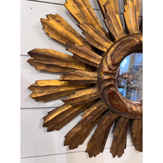 1920s Mid-Century Spanish Sunburst Mirror For Sale - Image 5 of 6