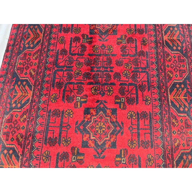 Extra-Long Red & Navy Turkmen Bukhara-Style Wool Runner, 2'8" X 19'3" For Sale - Image 10 of 16
