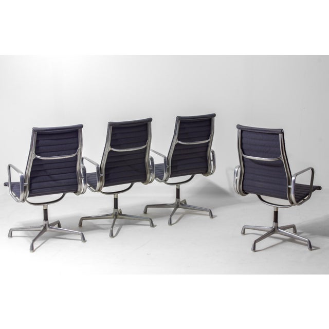 Metal EA109 Office Chairs in Blue Grey Fabric by Charles and Ray Eames for Herman Miller, 1980s, Set of 6 For Sale - Image 7 of 18