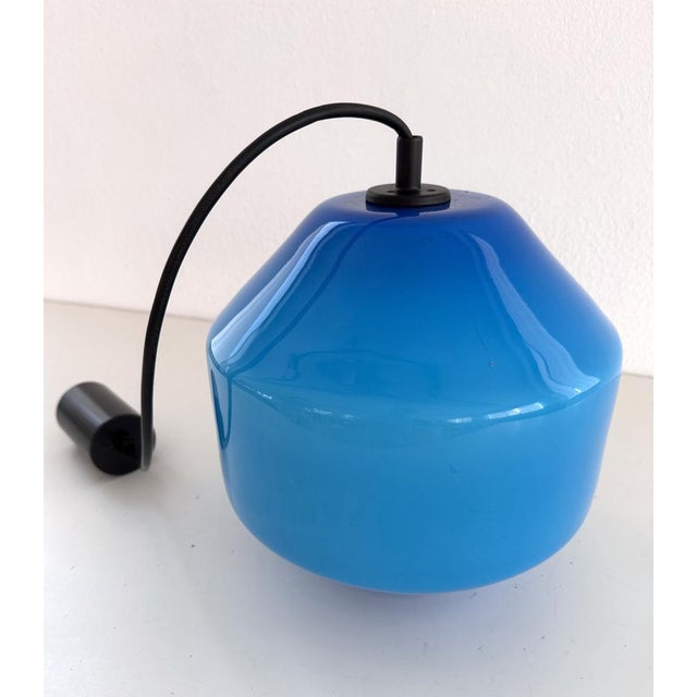 Italian Murano Glass Pendant Light in Blue by Vistosi, 1970s For Sale - Image 10 of 13