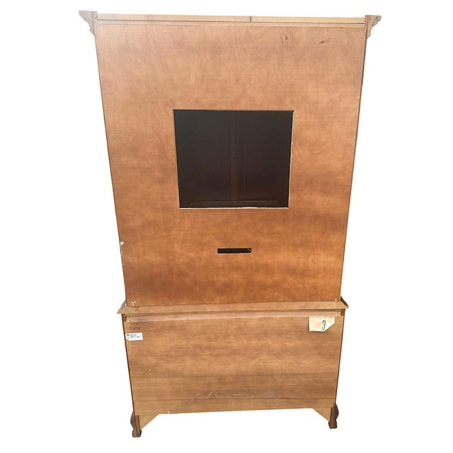 Solid Cherry Wood Entertainment Armoire Made in South Carolina by Sumter Cabinet Company - Vintage Late 20th Century - 42" X 21" X 74" For Sale In Saint Louis - Image 6 of 11