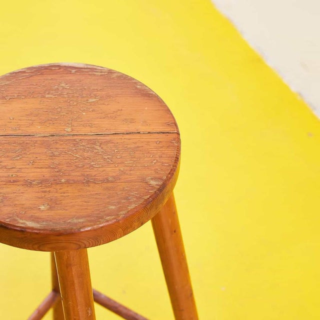 Vintage Stool in Wood For Sale - Image 4 of 5