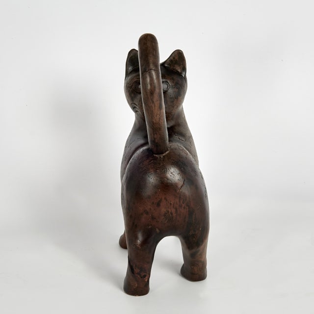 Mid-Century Modern Pair of Vintage Carved Wood Cats For Sale - Image 3 of 9