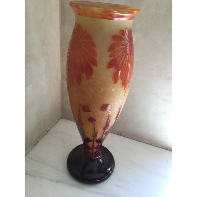 French 1920’s Le Verre Francais Art Glass Vase For Sale - Image 3 of 8