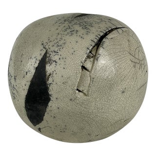 1990s Robert Kuo Signed Ceramic Spherical Sculpture For Sale