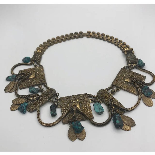 Mid 19th Century Mid-Victorian Floral Repoussé Bookchain Festoon Necklace, Circa 1850–1880 For Sale - Image 5 of 7