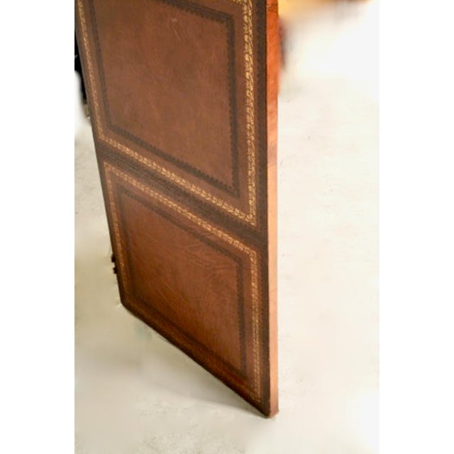 Brown Leather Two-Panel Faux Book Screen For Sale - Image 8 of 8