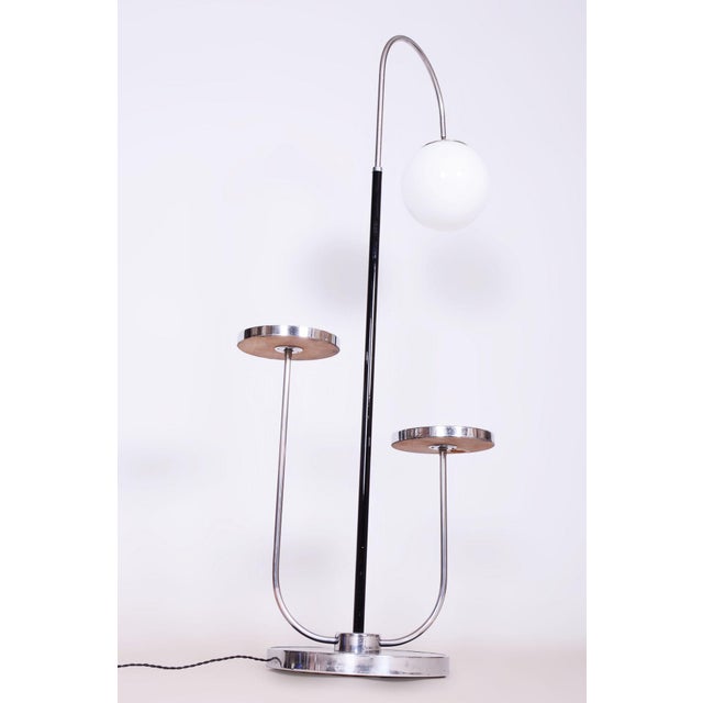 Black Bauhaus Chrome Floor Lamp by J. Halabala for Up Zavody, Czechia, 1930s For Sale - Image 8 of 13
