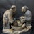 Vintage Shiwan Ware "Shared Joy" Figurine | Handmade Ceramic Elderly Couple Sculpture | 13" Wide For Sale - Image 9 of 9