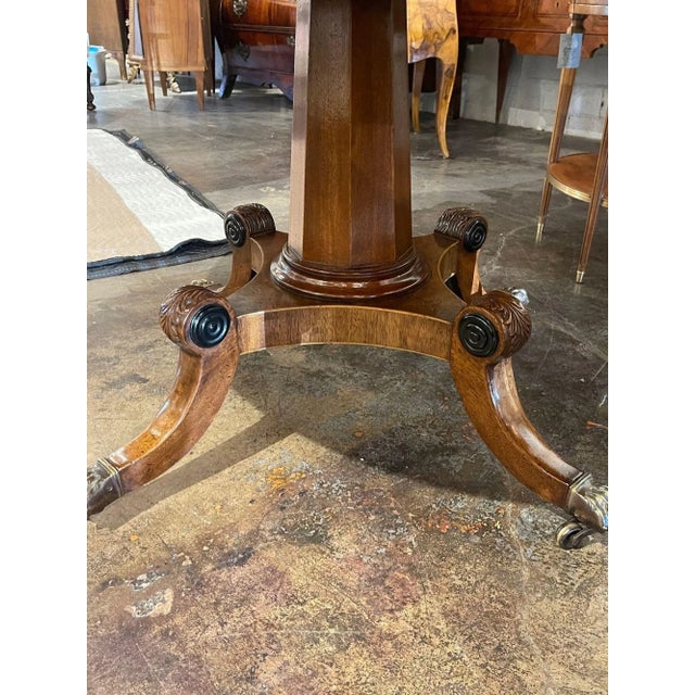 Wood 19th Century English Regency Style Flame Mahogany Center Table For Sale - Image 7 of 11