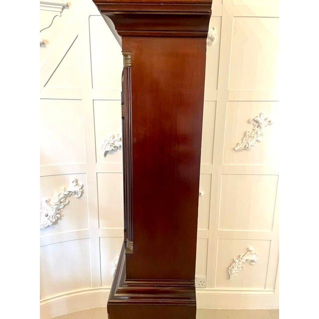 Antique Victorian Mahogany Eight Bell Musical Grandfather Clock by Winsor Bishop Norwich, 1880 For Sale - Image 6 of 17