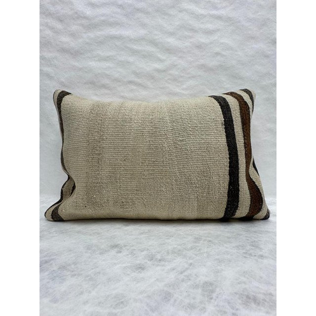 Turkish Hemp Pillow Cushion Natural Beige Black Pillow Cushion Cover 16" x 24" #30191 Enhance your home decor with our...