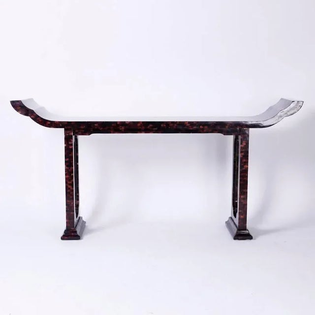 The iconic form of the Qing hall table or altar table is represented here as a modern clean version. The console is...