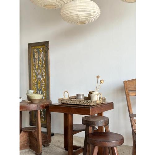 Brown Small Vintage Modernist Square Side Table with Quadripod Base For Sale - Image 8 of 18