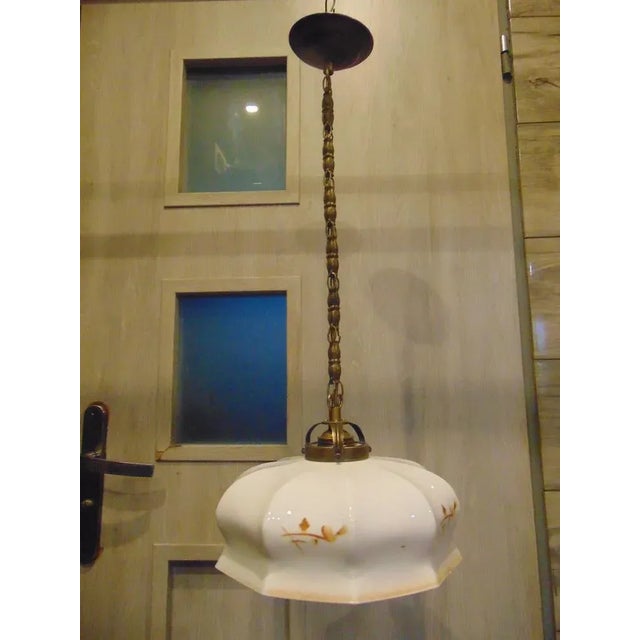 Metal Art Nouveau Brass Lamp For Sale - Image 7 of 7