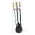 Vintage Pilgrim Black Iron & Solid Brass Fireplace Tool Set For Sale