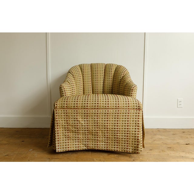 Mid-Century Modern Set of 2 Attributed Baker Furniture Custom Re-Upholstered Swivel Armchair For Sale - Image 3 of 5