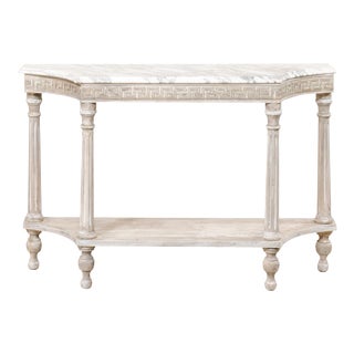 French Marble Top Console with Greek Key Motif For Sale