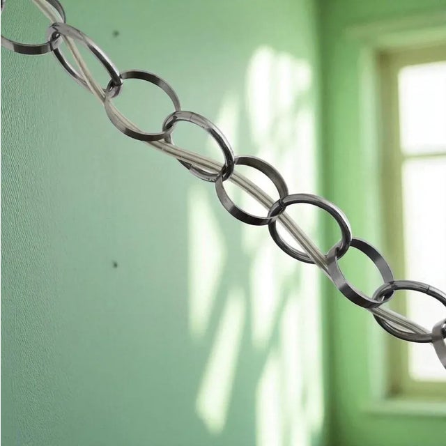 Mid-Century Modern Smoked Acrylic Glass and Chromed Hanging Lamp, 1980s For Sale - Image 10 of 11