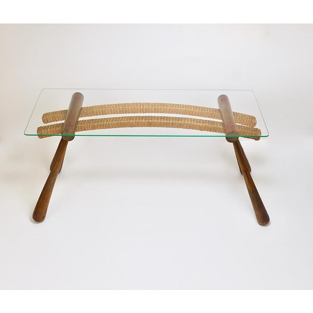 Mid-Century Coffee Occasional Side Table in Maple & Rope by Max Kment, Austria, 1950s For Sale - Image 4 of 18