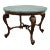 French Baroque Style Carved Mahogany and Green Marble Top Round Center Table For Sale