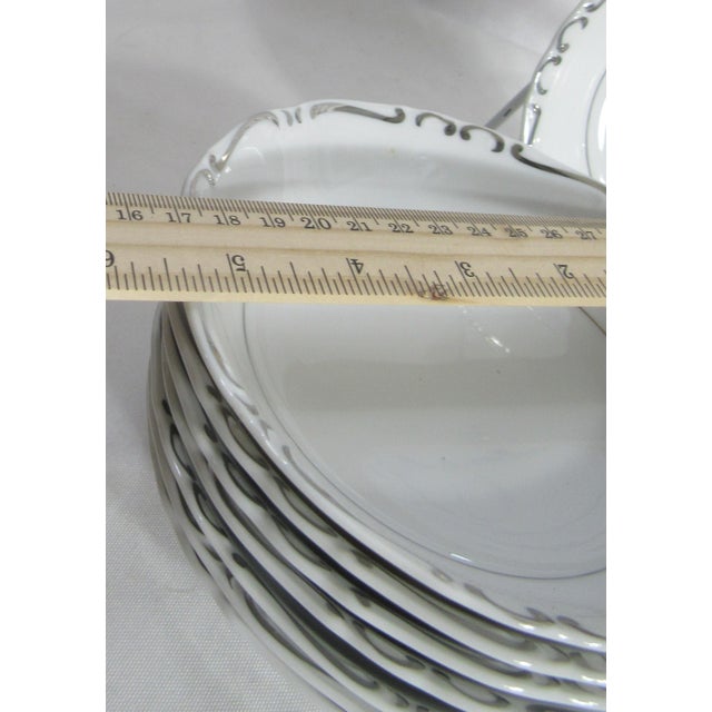 Early 20th Century Vintage Ucagco Dessert Berry Bowls Set of 8 Embassy Platinum For Sale - Image 5 of 9