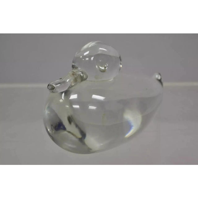 White Vintage Crystal Leaded Glass Modern Mallard Duck Figurine Sculpture For Sale - Image 8 of 8