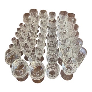 Vintage Waterford Crystal Colleen Old Fashioned Glasses- 49 Pieces For Sale