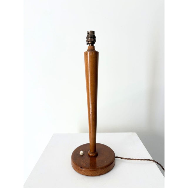Contemporary Art Deco Table Lamp in Wood, France, 1920 For Sale - Image 3 of 7