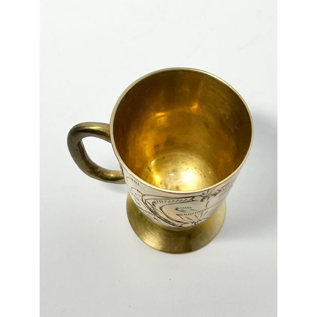 Vintage Indian-Made Arabian Moroccan-Style Solid Brass Coffee or Tea Set - 8 Piece For Sale - Image 12 of 12