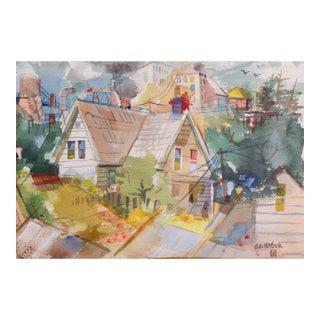 'Urban Neighborhood' by G. O. Heyder, 1968, Mid-Century American School, Industrial For Sale