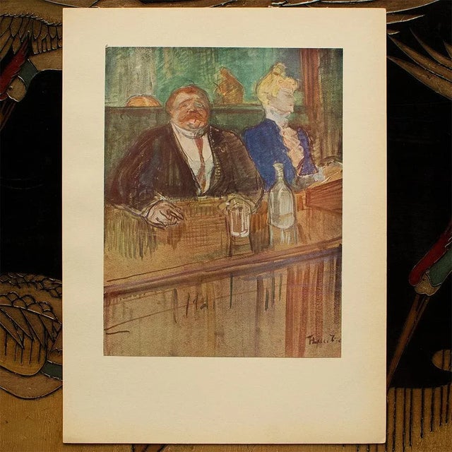 1940s 1940s After Toulouse-Lautrec "At the Bar" First Edition Swiss Lithograph For Sale - Image 5 of 8