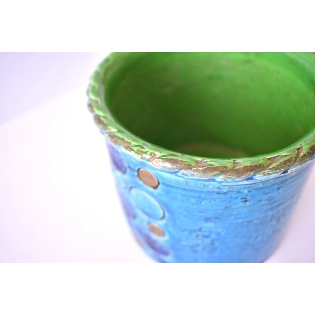 Ceramic Mid-Century Aldo Londi for Bitossi Rimini Blue Planter Pot Cachepot For Sale - Image 7 of 12