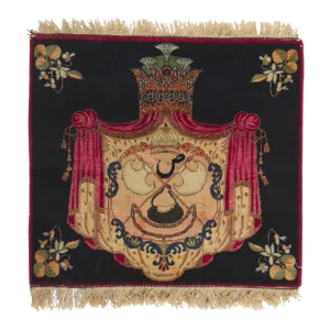Antique Persian Kerman Pictorial Rug - 01'10 X 01'09