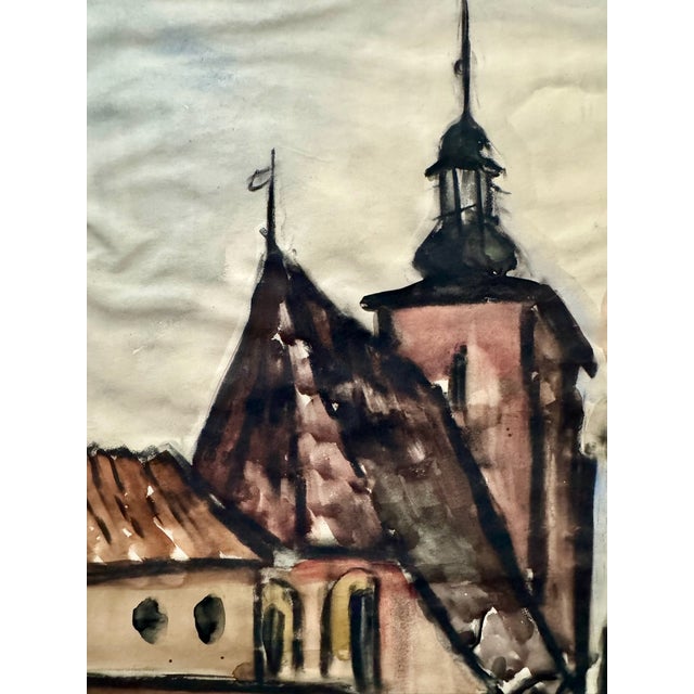 Original watercolor on paper by Henry Emil Salloch, also known as Heinz Emil Salloch, the German-born American artist and...