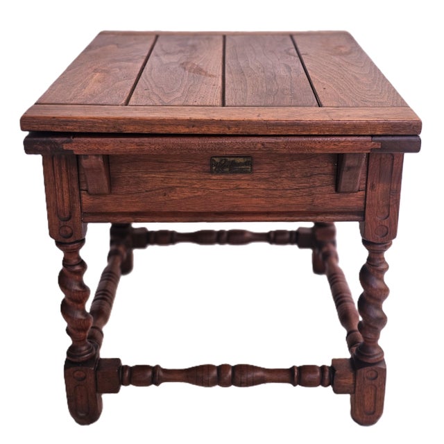 American Renaissance Revival Barleytwist Draw‑Leaf Coffee Table by Cochran Chair Co. Adjustable Size For Sale - Image 3 of 18