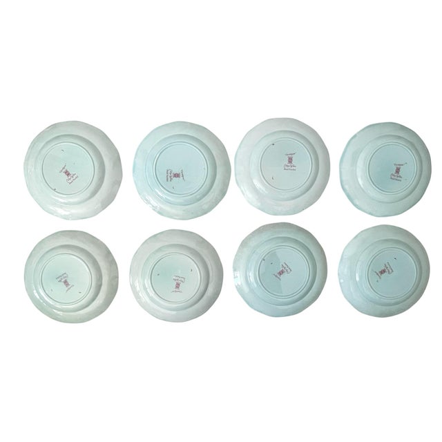 Early 20th Century Vintage Adams England Calyx Ware Vintage Carolynn Eight (8) Salad or Dessert Plates For Sale - Image 5 of 6