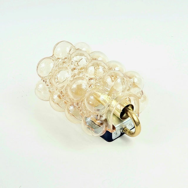 Metal 1960s 1 of 3 Mid-Century Amber Bubble Glass Wall Lights by Helena Tynell for Limburg For Sale - Image 7 of 10