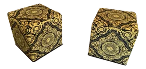 20th Century With Velvet Baroque Upholstery Black Gold Versace Ottomans - a Pair