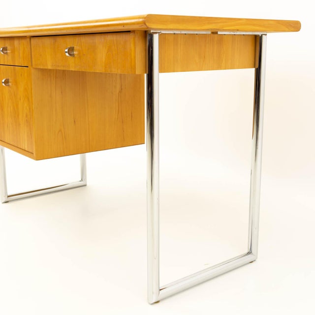 Jack Cartwright for Founders Mid Century Blonde Birch Writing Desk