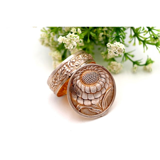 Silver Pill Box with Gilt Interior For Sale - Image 6 of 6