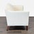 Ethan Allen Ethan Allen Cream Leather Loveseat With Wood Legs For Sale - Image 4 of 8