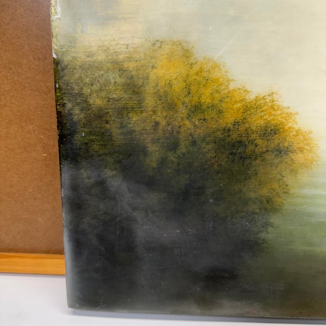 Paint Hiro Yokose Landscape Painting Oil Wax Encaustic Signed Dated 2001 #3448 19 X 19 For Sale - Image 7 of 18
